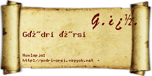 Gödri Örsi névjegykártya